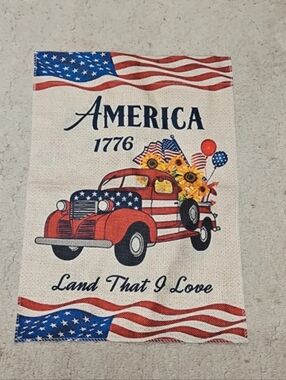 Patriotic Freedom Linen Garden Flag